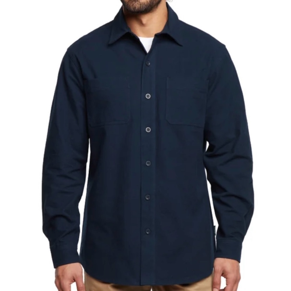 Woolrich Men's Navy Blue Shirt 100% Cotton